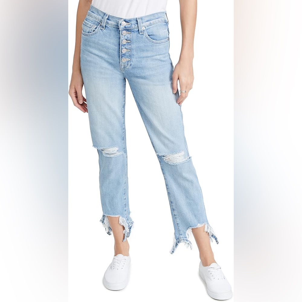 Nwot 7 For All Mankind Women's Womens High Waist Cropped Straight Jeans